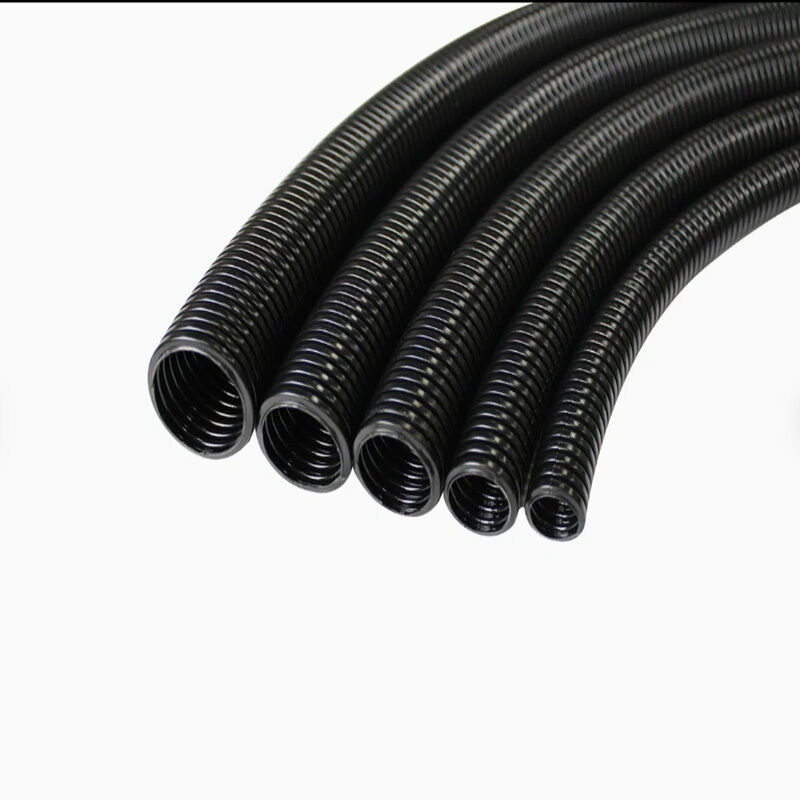 Polyamide 12 Corrugated Flexible Conduit Anti Torsion Black Corrugated Conduit