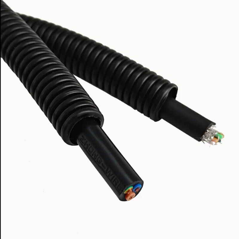 PE / PP / PA Nylon Corrugated Flexible Conduit Custom Corrugated Cable Conduit