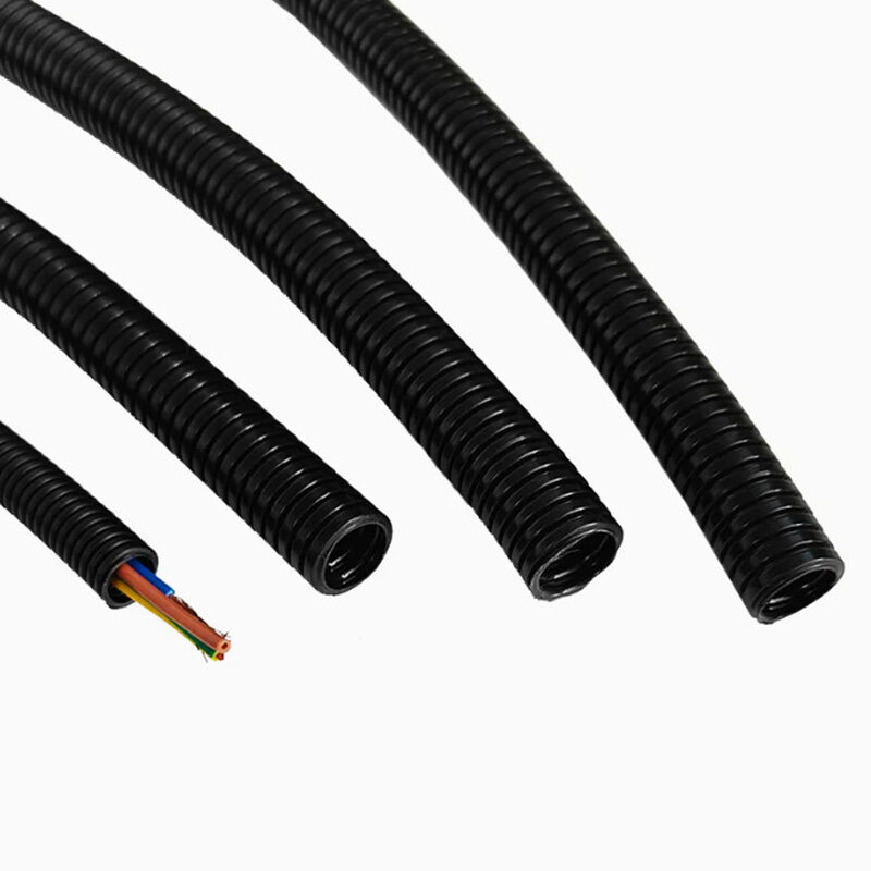 PE / PP / PA Nylon Corrugated Flexible Conduit Custom Corrugated Cable Conduit