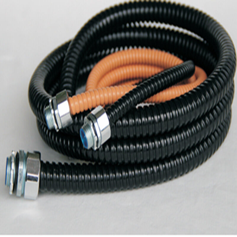Plastic Coated Steel Corrugated Conduit Black Corrugated Wire Tubing UV Resistant